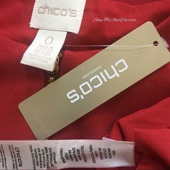 Chico’s NWT red zip cape jacket/blazer *Shop@iAmWarrior - Picture 8 of 10